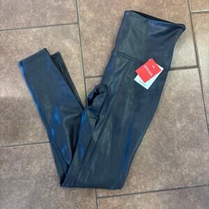 Spanx Ladies’ Faux Leather Legging (Black, Large)
